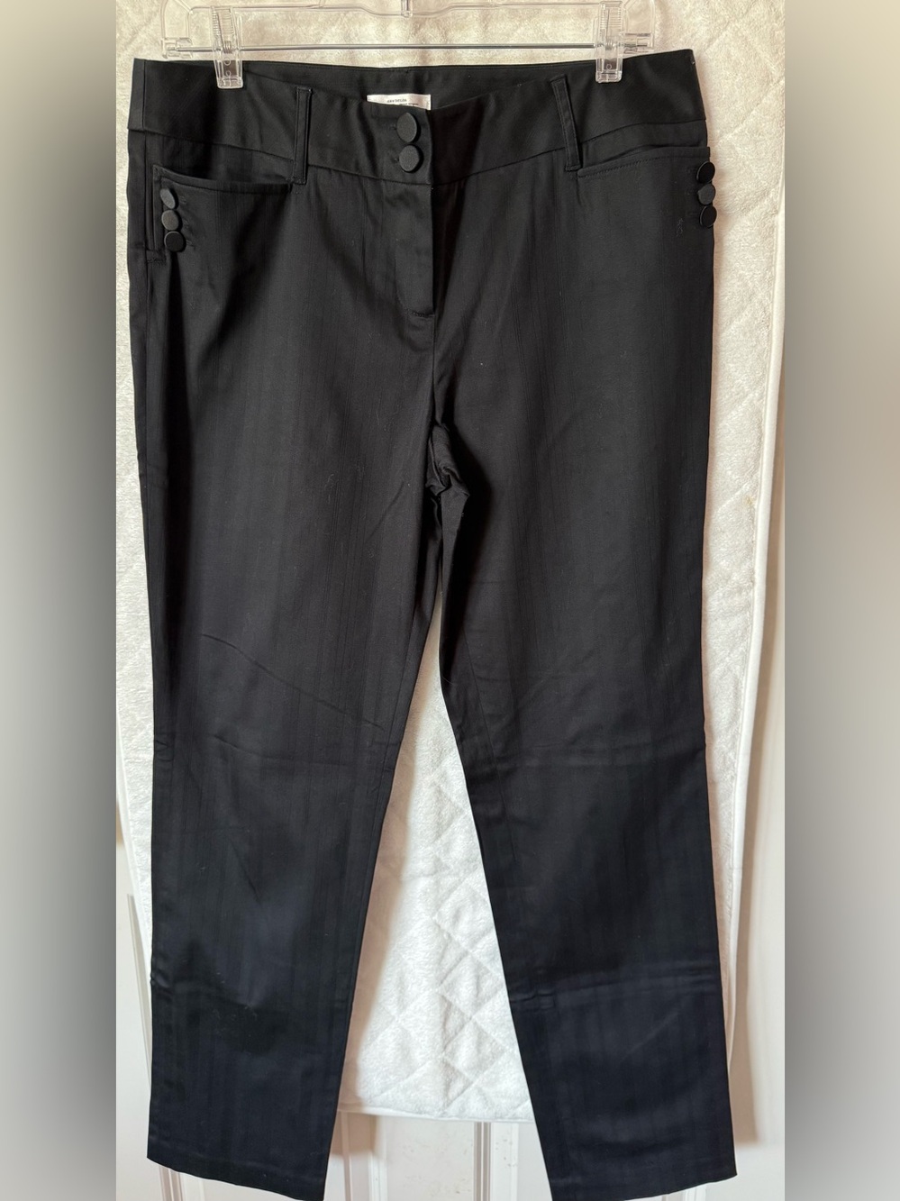 LOFT Marisa Modern Fit Black Tonal Stripe Dress Pants Size 8 NWOT